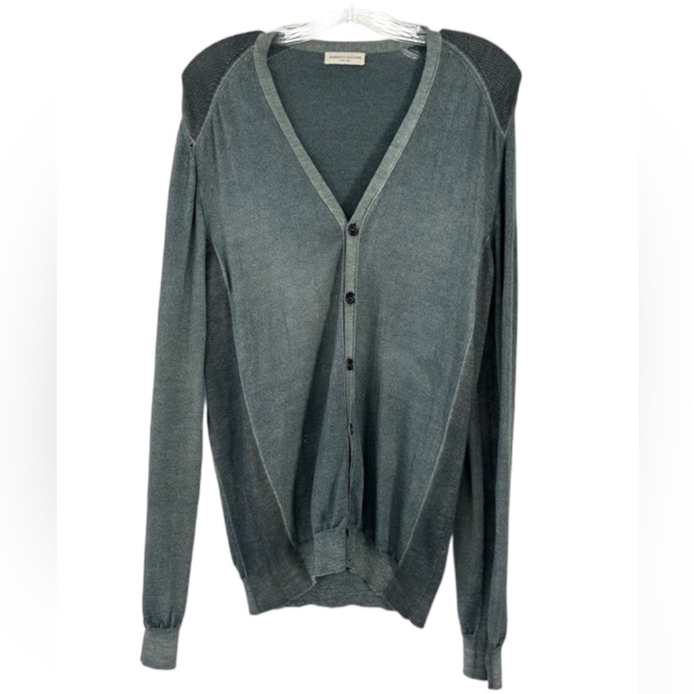 Roberto Collina Distressed Cardigan Button Down Extra Fine Wool Sz M est
